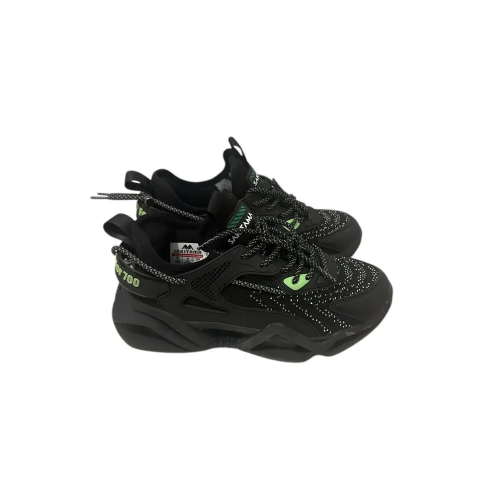 SAKITAMA Men’s 6 Black Green Sport Running Non Slip Casual Athletic Blade Shoes